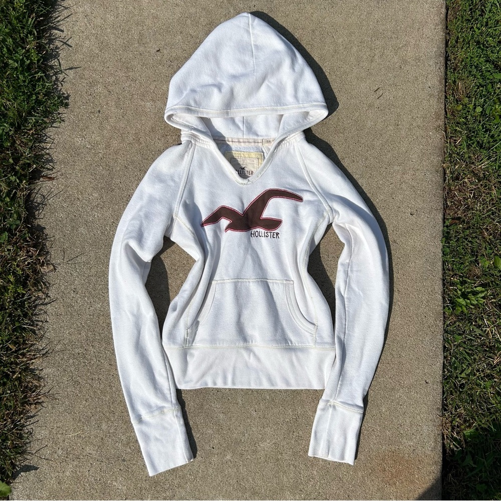 Y2K Hollister white hoodie